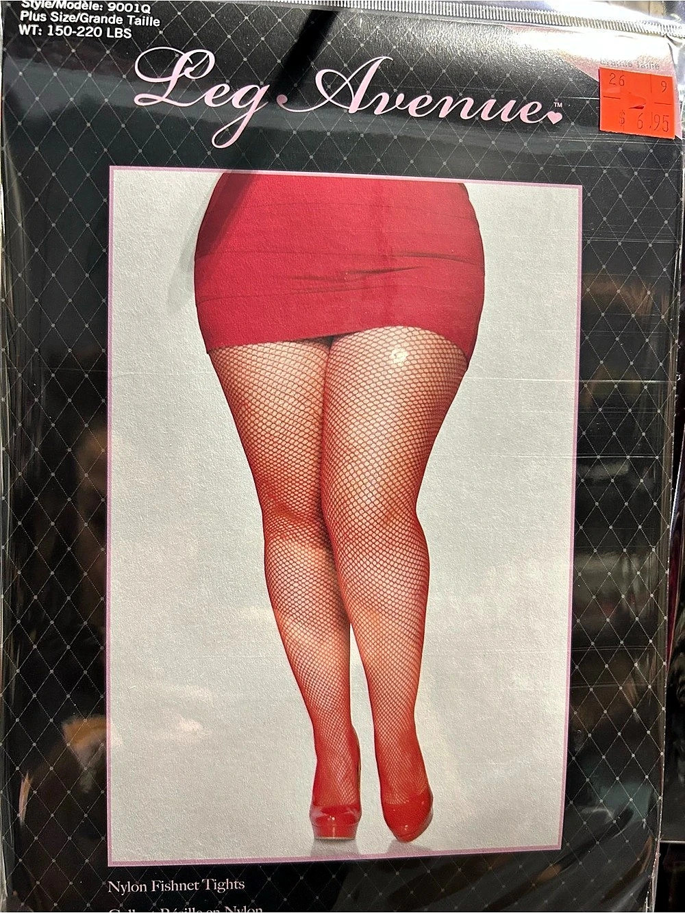 Leg Avenue Nylon Fishnet Tights in Red NWT